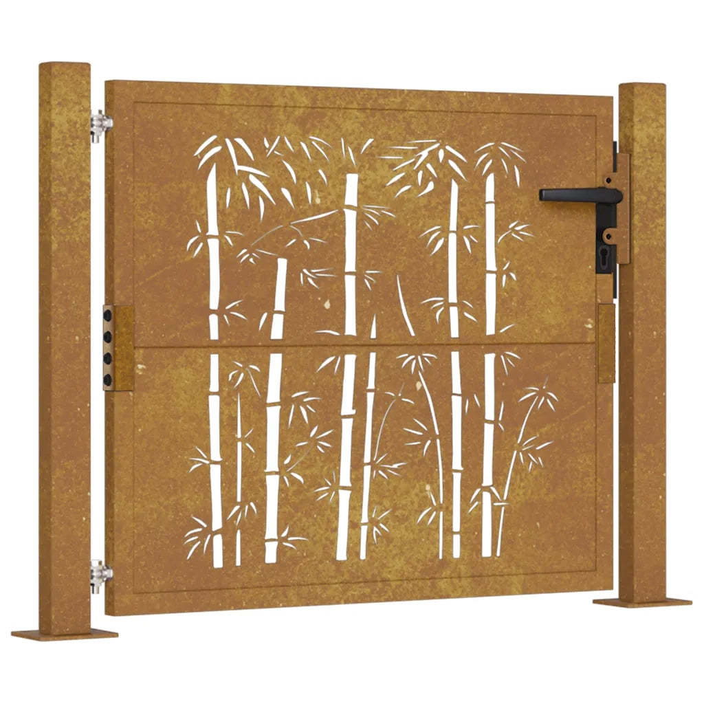 Cancello da Giardino 105x80 cm in Acciaio Corten Design BambÃ¹