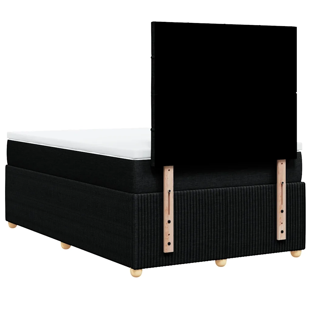 Giroletto a Molle con Materasso Nero 120x200 cm in Tessuto