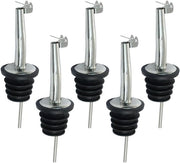 Set di 5 tappi di acciaio inossidabile per bottiglie di vino e cocktail