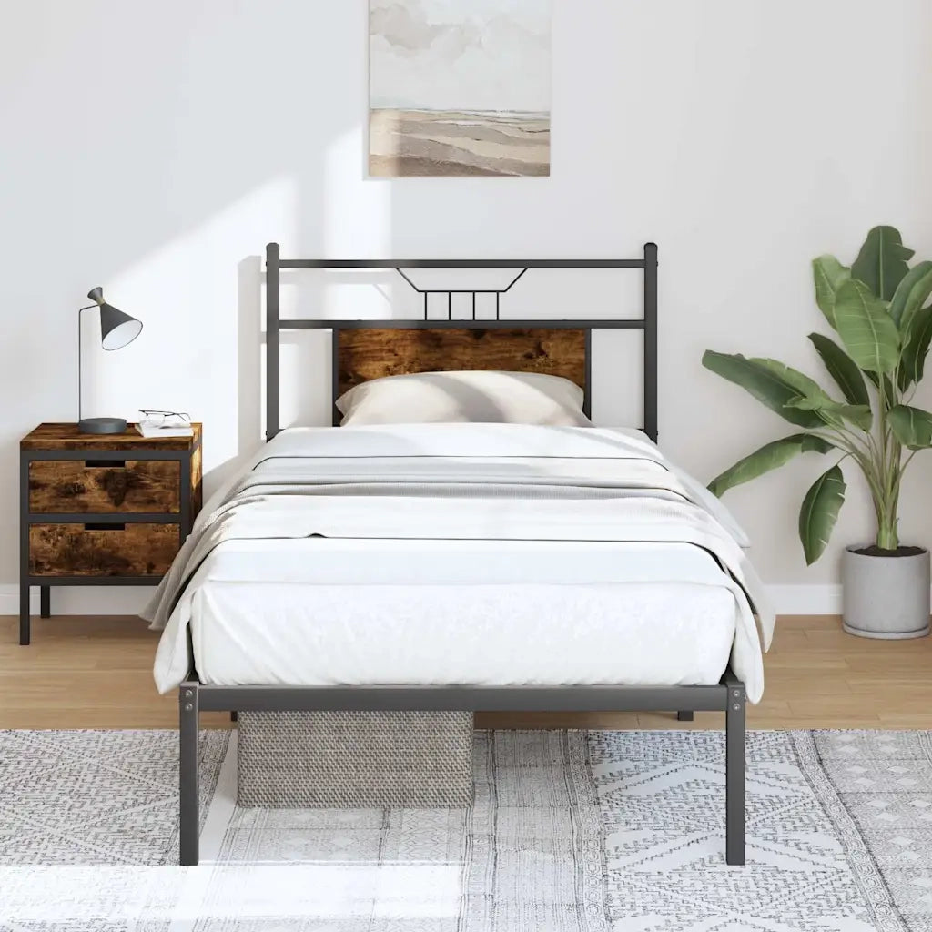 vidaXL Giroletto senza Materasso Rovere Fumo 75x190 cm in Truciolato