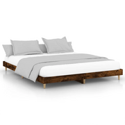 Letto matrimoniale | Letto per adulti | Giroletto senza Materasso Rovere Fumo 120x200 cm in Truciolato