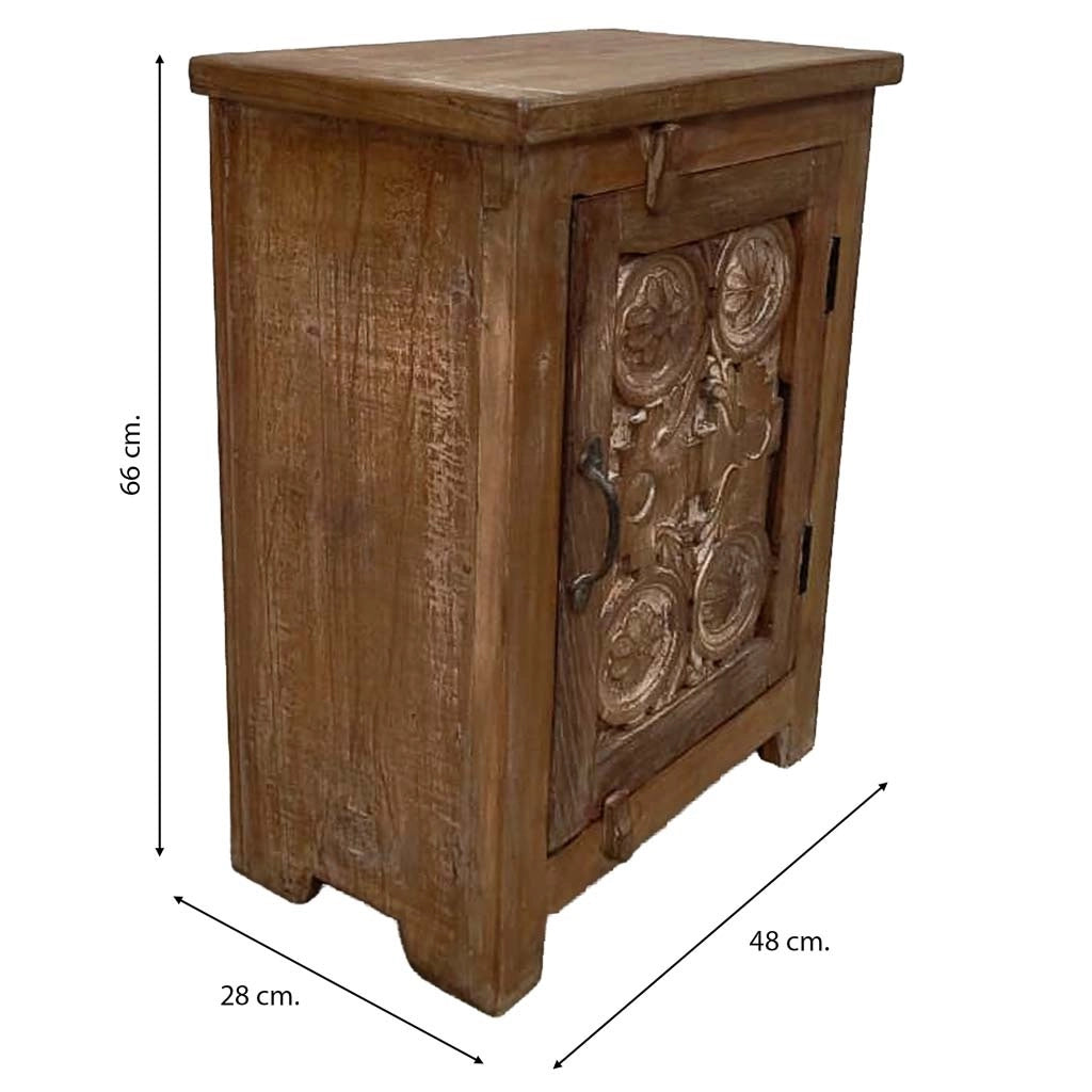 Comodino in legno fatto a mano48x28x66h cm