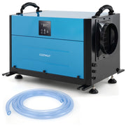 Deumidificatore industriale con tubo di drenaggio e sbrinamento automatico, Deumidificatore per spazi ristetti Blu-Condizionatori aria