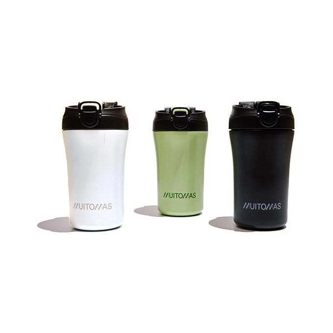 Muitomas WBOTTLETH350WH tazza da viaggio 350 ml Nero, Bianco Acciaio inox