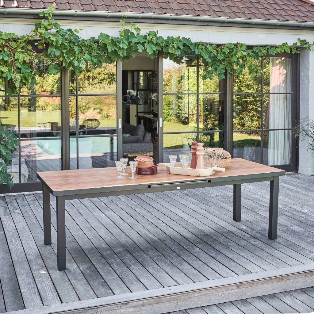 Oviala - Tavolo da giardino rettangolare in legno estensibile