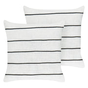 Set di 2 cuscini in lino e cotone con motivo a righe Bianco e nero 50 x 50 cm accessori salotto