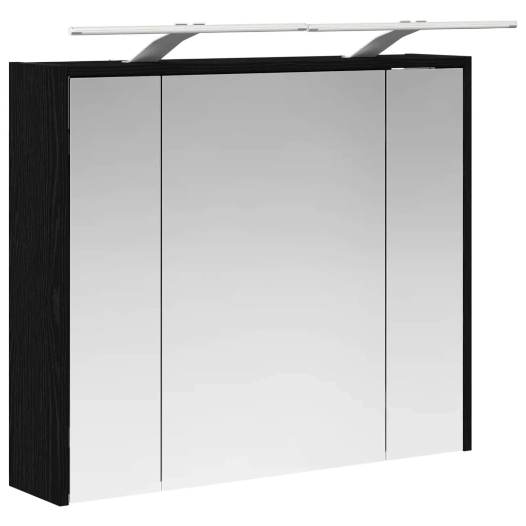 Mobiletto per specchio da bagno Rovere Nero 73,5 x 16 x 62,5 cm 889176