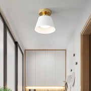 Lampada a soffitto LED moderna a bassa profondità con finitura in platino, adatta per hall, salotti e camere da letto, luce a tre colori, 17 x 16 cm.