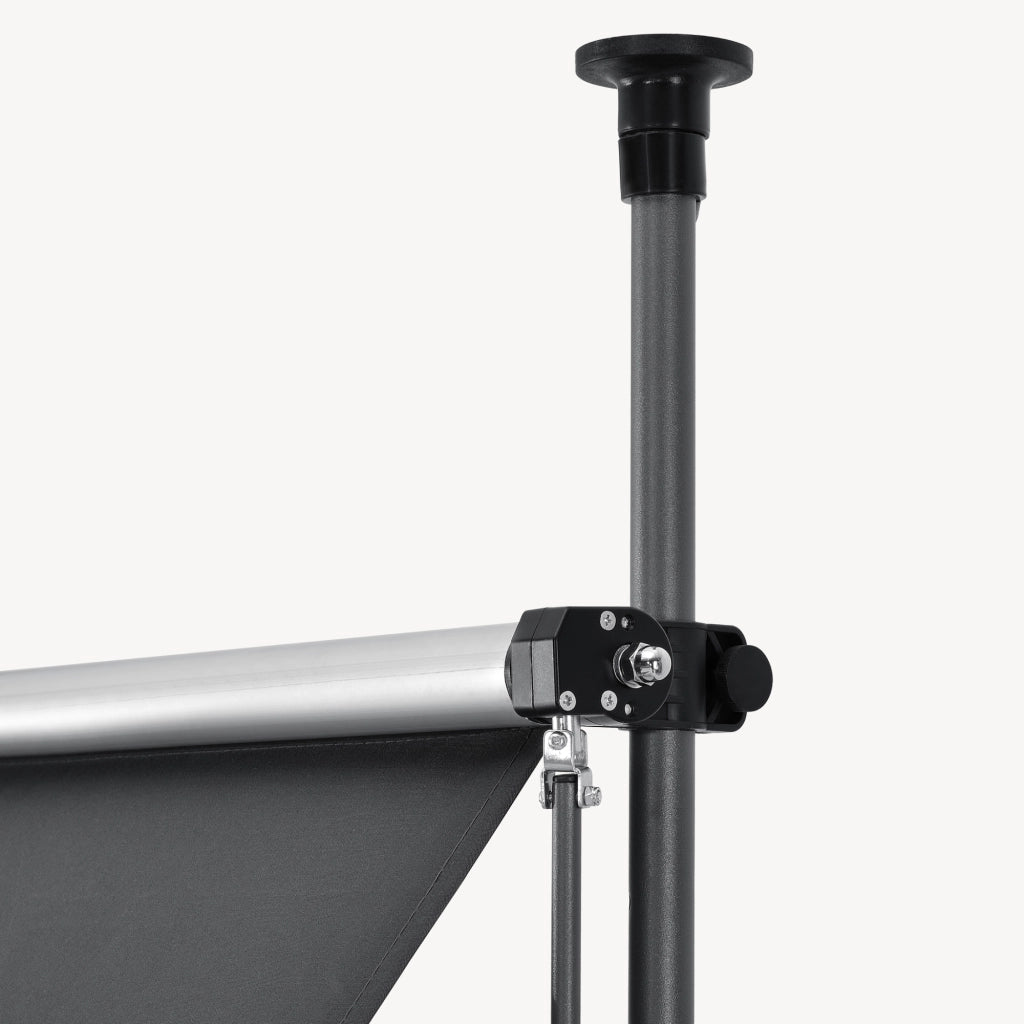 Tenda da Sole a Muro con Pali di Supporto Telescopici Parasole 400 x 120 cm (LxP) Grigio pro.tec