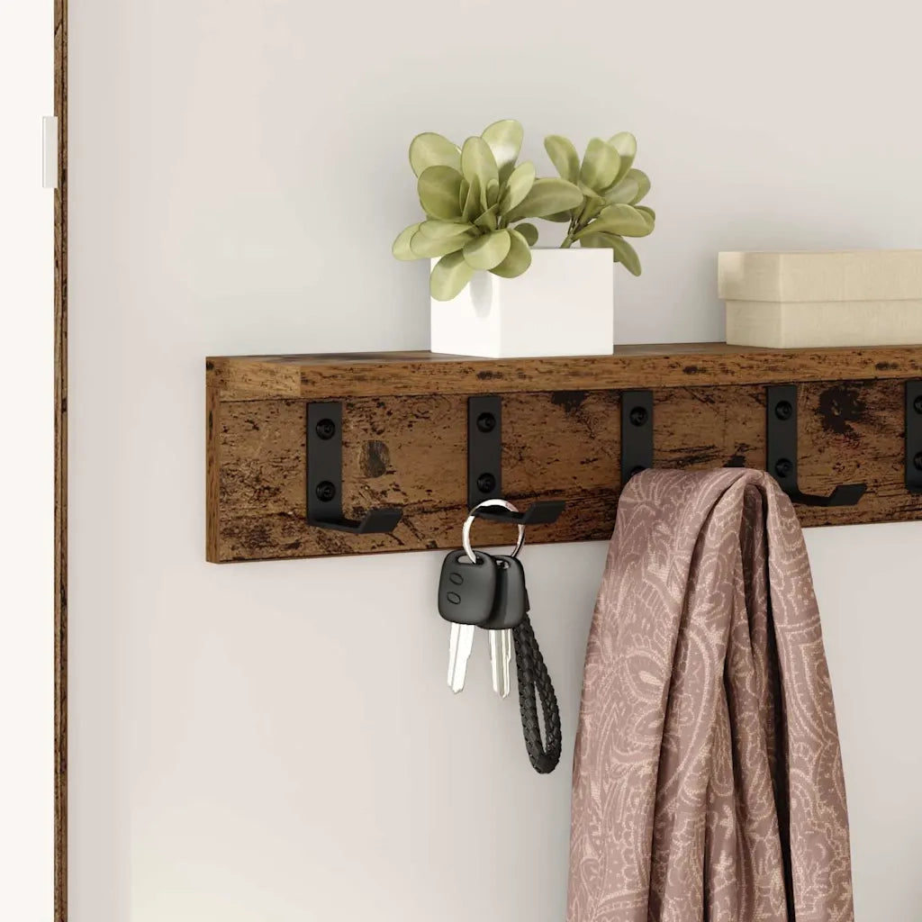 Appendiabiti a muro Legno vecchio 60 x 10,5 x 10,5 cm CFW1578485
