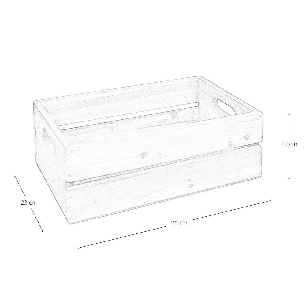 Cassettina Contenitore Portaoggetti in Legno Marrone con manici cm 30 x 19 x h11