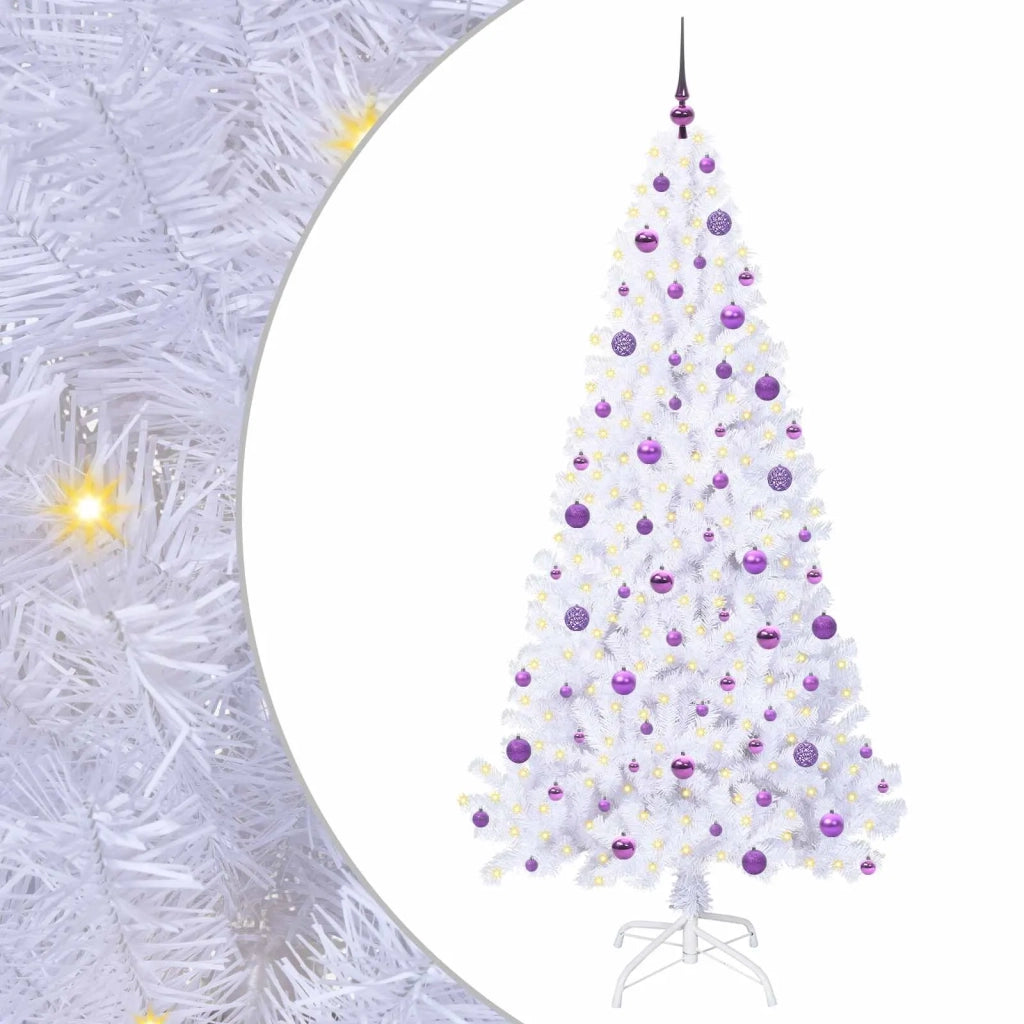 Albero di Natale | Decorazioni natalizie artificiale Bianco 210 cm PVC e Acciaio