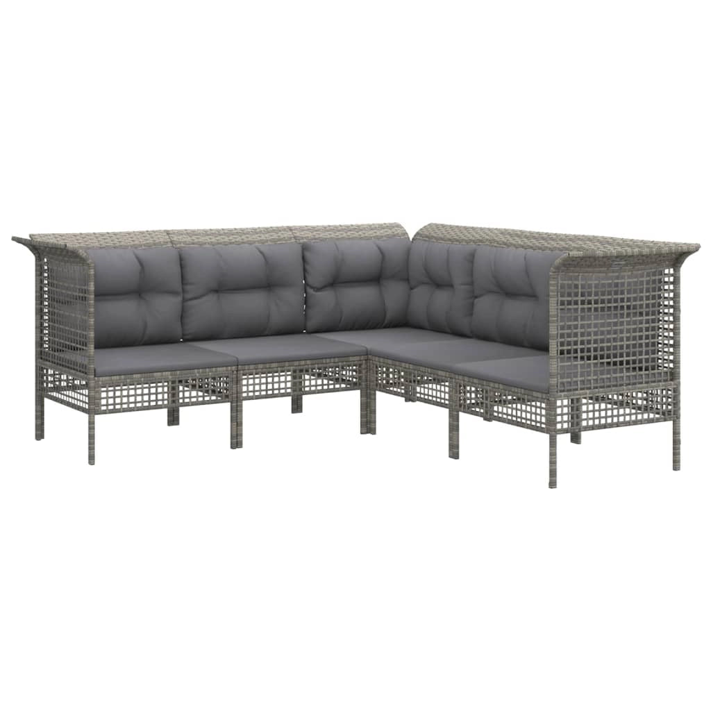 Set di mobili da giardino mobili da esterno set da 8 pezzi con cuscini resina intrecciata grigia 02_0017629
