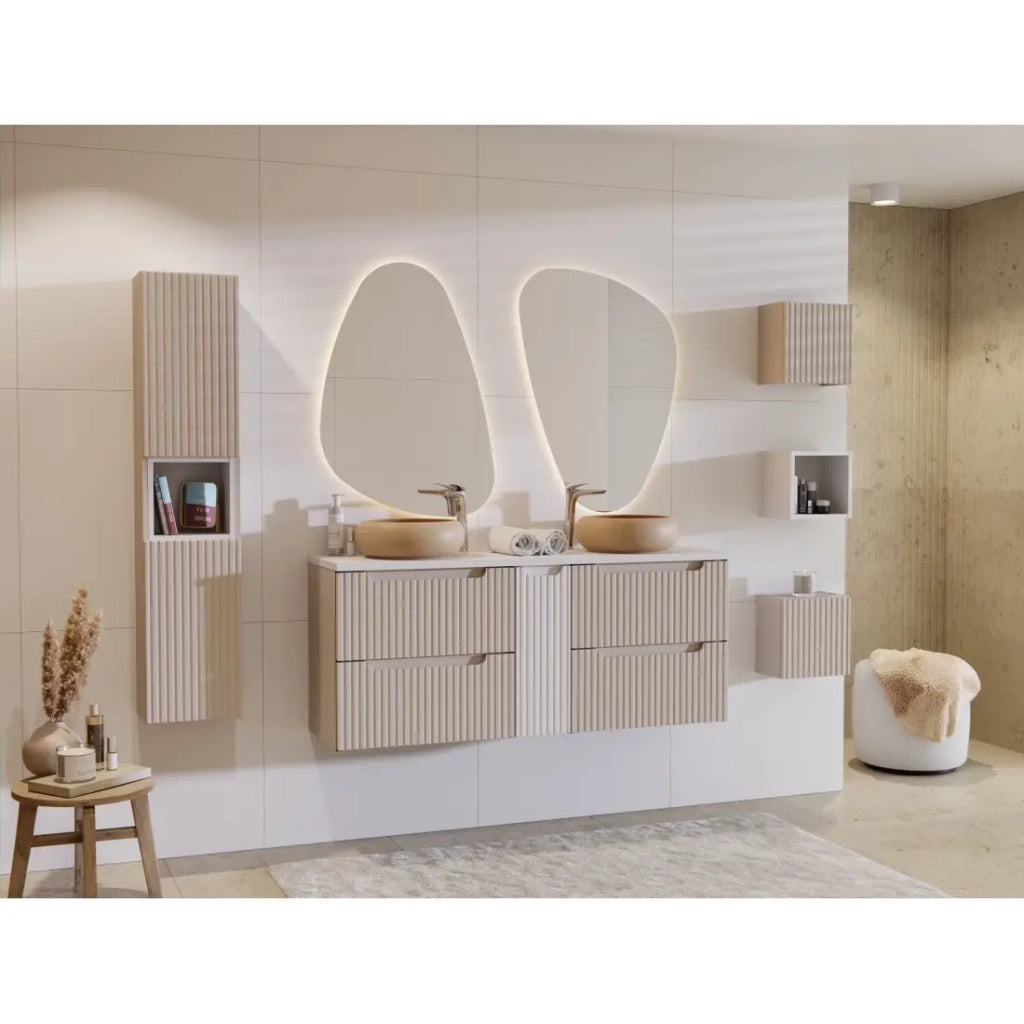 Mobile sottolavabo VANO 60 cm – 2 cassetti – Marrone Congo – Finitura opaca elegante