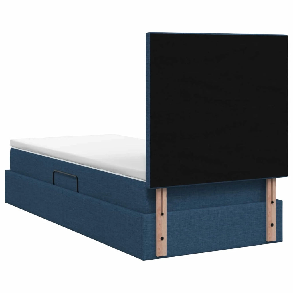 Letto con contenitore e materasso Blu 90 x 200 cm Tessuto 3459545