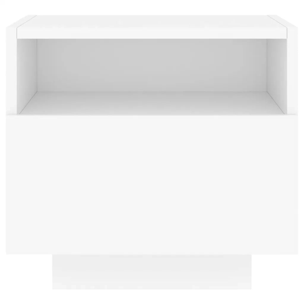 Comodino | Armadio da Notte | Mobiletto da notte con Luci LED Bianco 40x39x37 cm