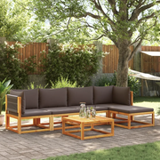 Set di divani da giardino 6 pezzi con cuscini in legno di acacia e corda 3278827