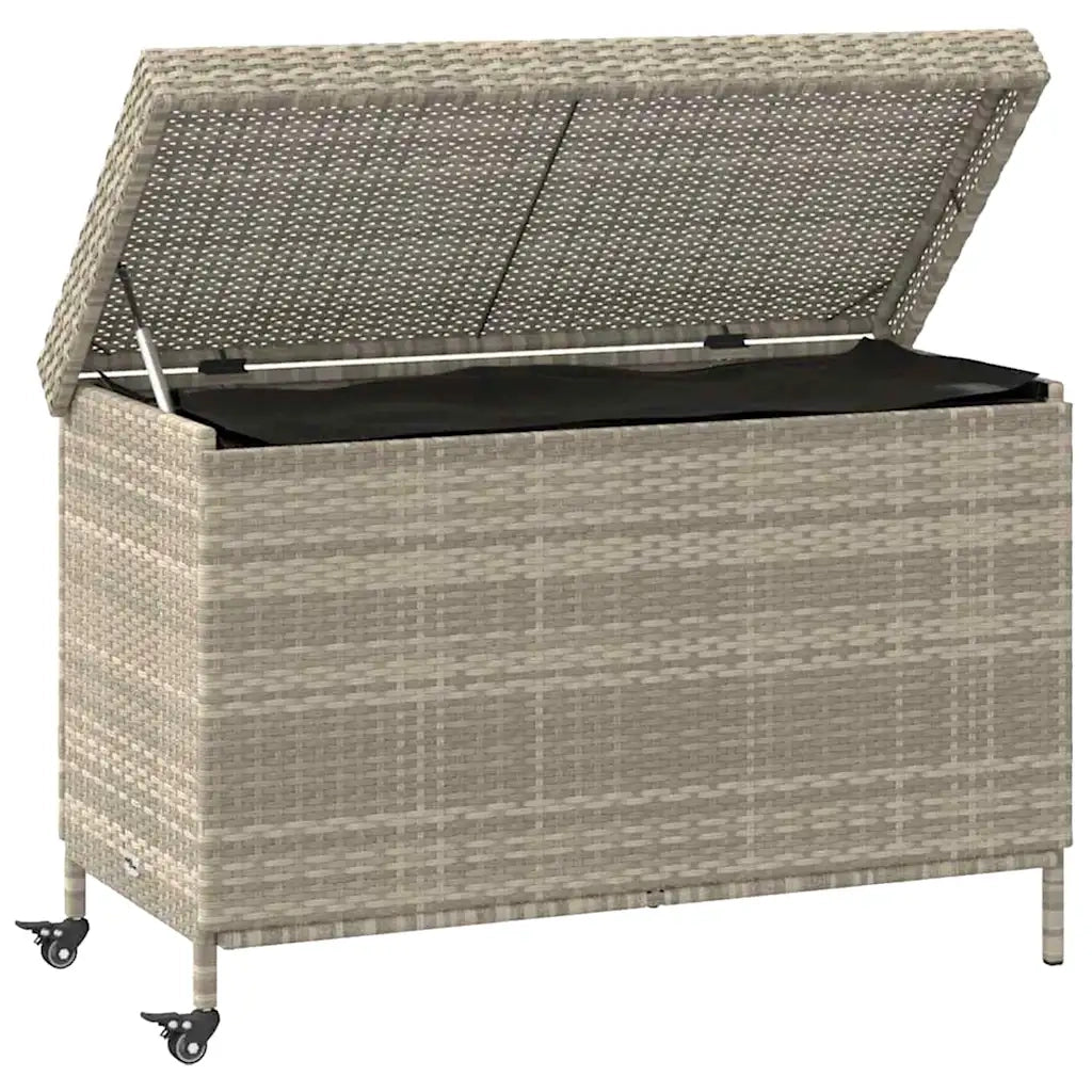 Contenitore da Giardino con Ruote Grigio Chiaro Polyrattan CFW7069978