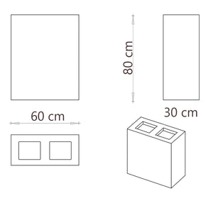 Pattumiera per Raccolta Differenziata 2 Scomparti Capacità 120 lt 60x30x80 cm in Acciaio Antracite