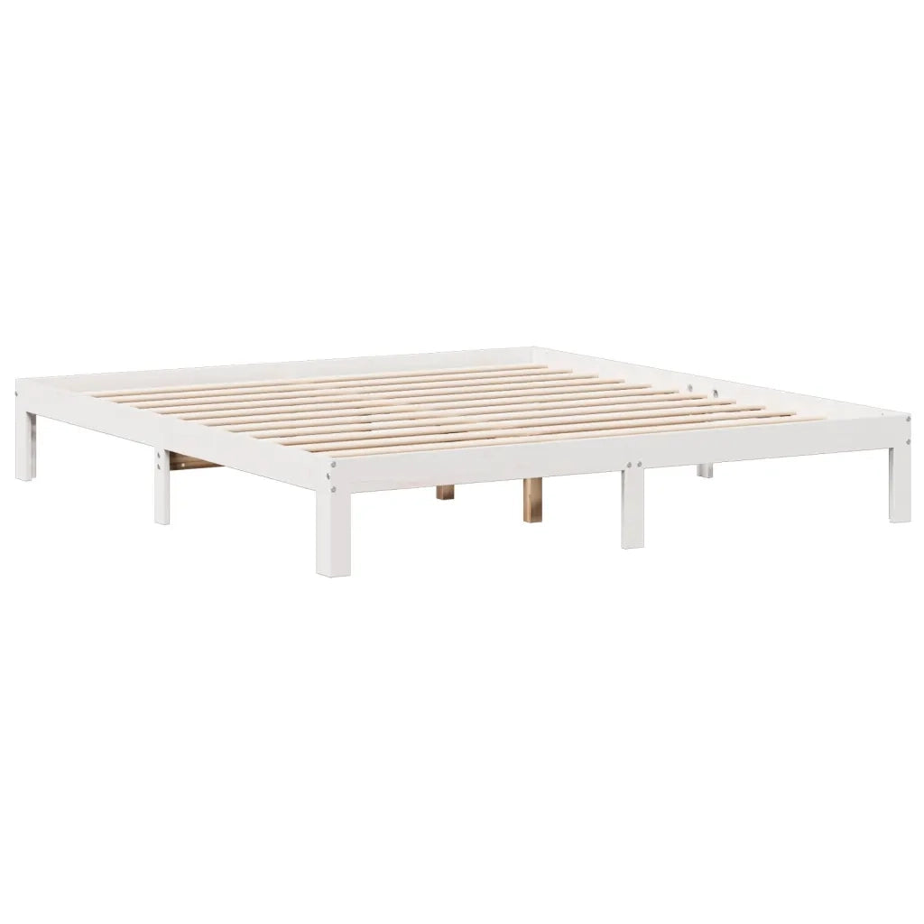 Letto matrimoniale | Letto per adulti | Giroletto con Libreria senza Materasso 180x200 cm in Legno Pino
