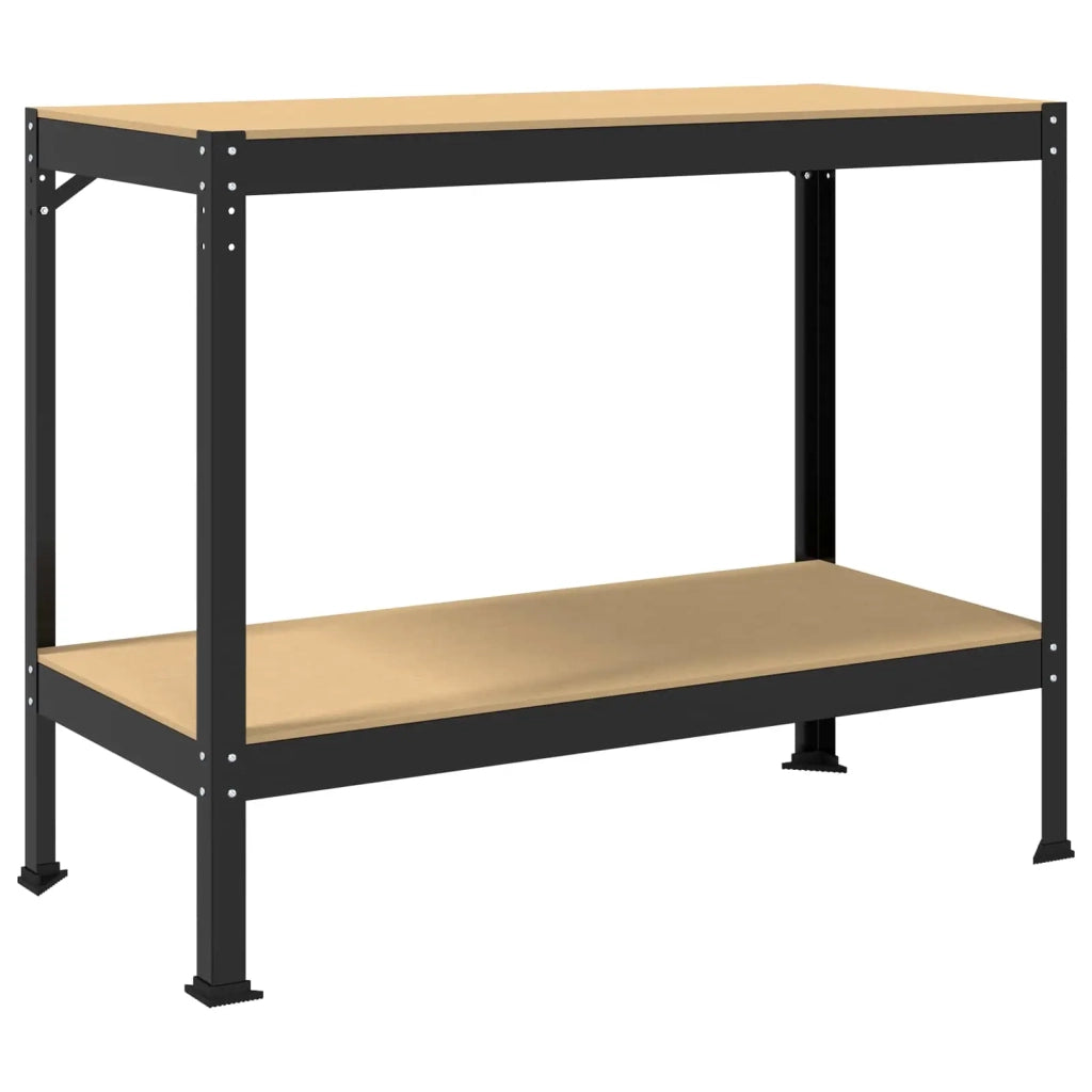 Banco da lavoro con lo scaffale Nero 115 x 55 x 91 cm 42020128