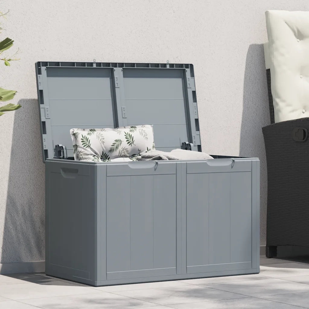 Baule da Giardino 180 L Grigio Aspetto legno in PP 151234