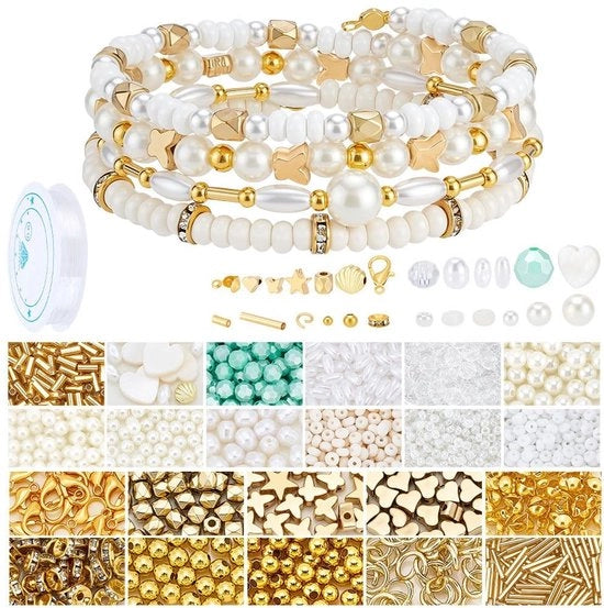 Kit per creare gioielli 2076 pezzi - Charms - Collane - Orecchini - Bracciali - Collane - Artigianato - Kit per gioielli