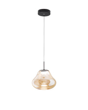 Lampada a Sospensione Deva Ø250mm Ambra, LED 14W 1510lm CCT Dimmerabile, Struttura in Metallo e Vetro Borosilicato - Deva