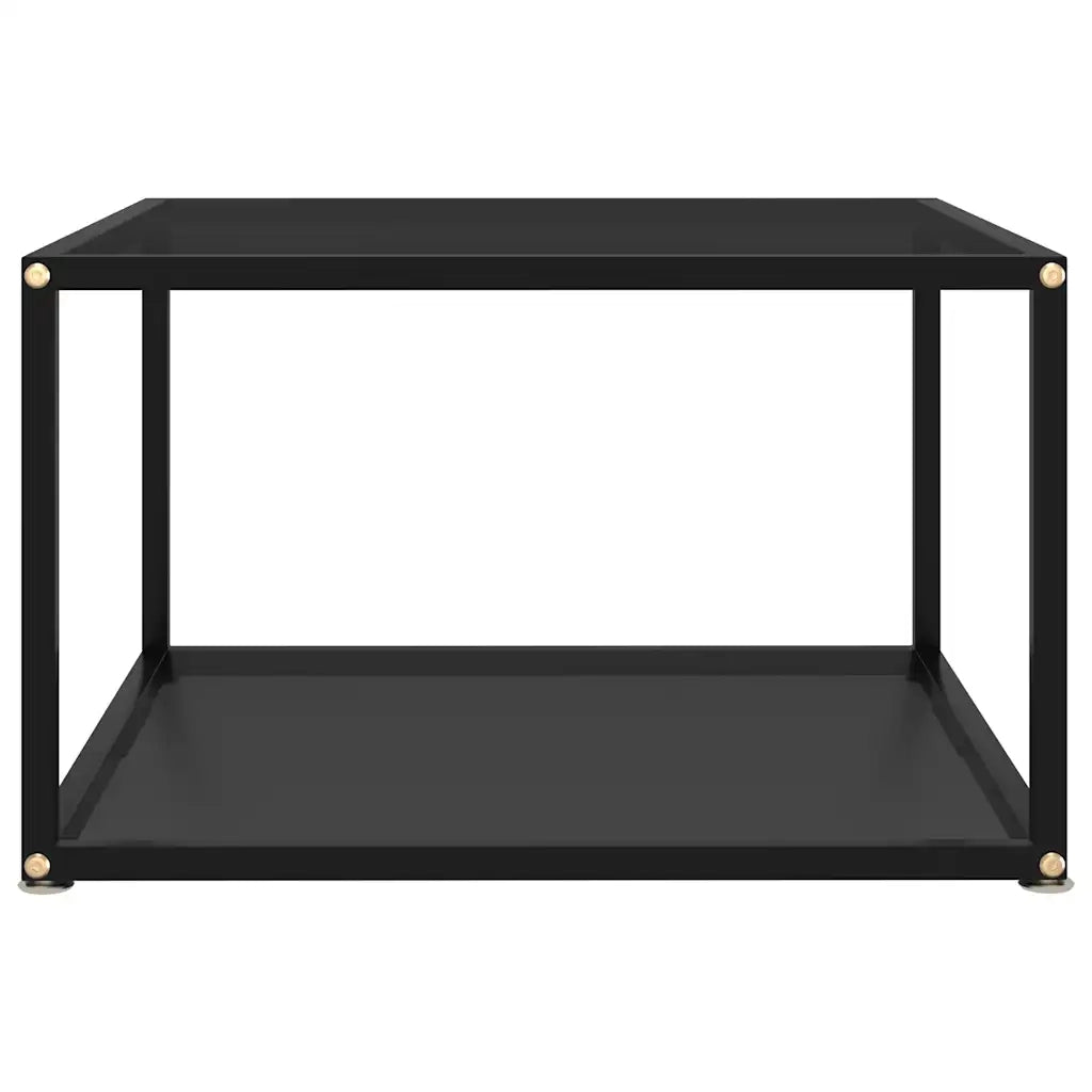Tavolino da Salotto-Tavolino da soggiorno-Tavolo Nero 60x60x35 cm in Vetro Temperato