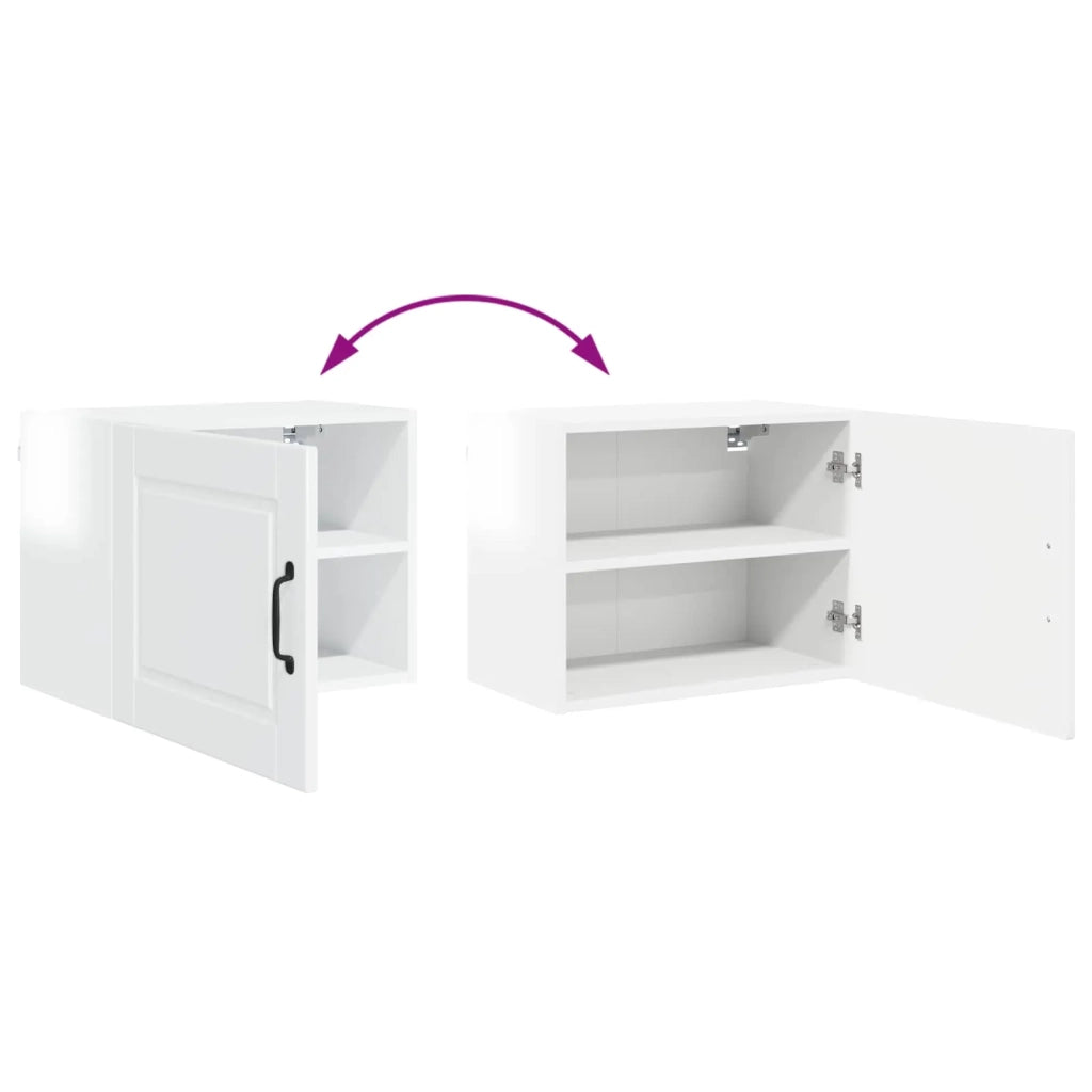 Pensile da cucina | Armadietto a muro PORTO 2 pz Bianco Lucido 50 x 31 x 40 cm
