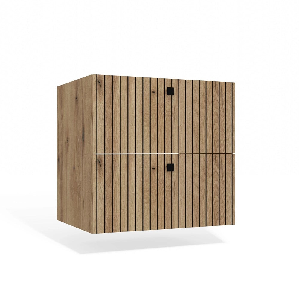Mobile sottolavabo TIGO 60 2s rovere EVOKE 2 cassetti scanalato frontale sospeso