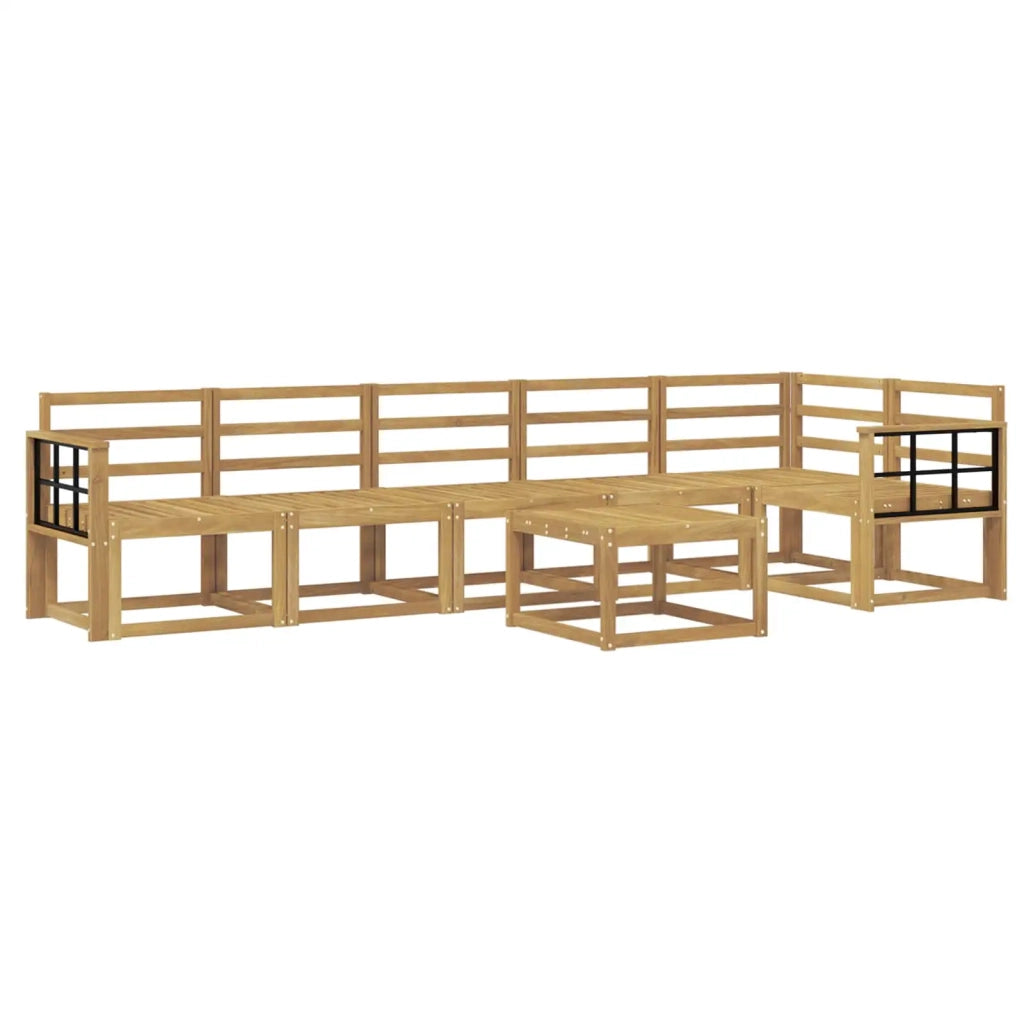 Set di divani da esterno 7 pcs Bianco Legno di Acacia Massello 3387743