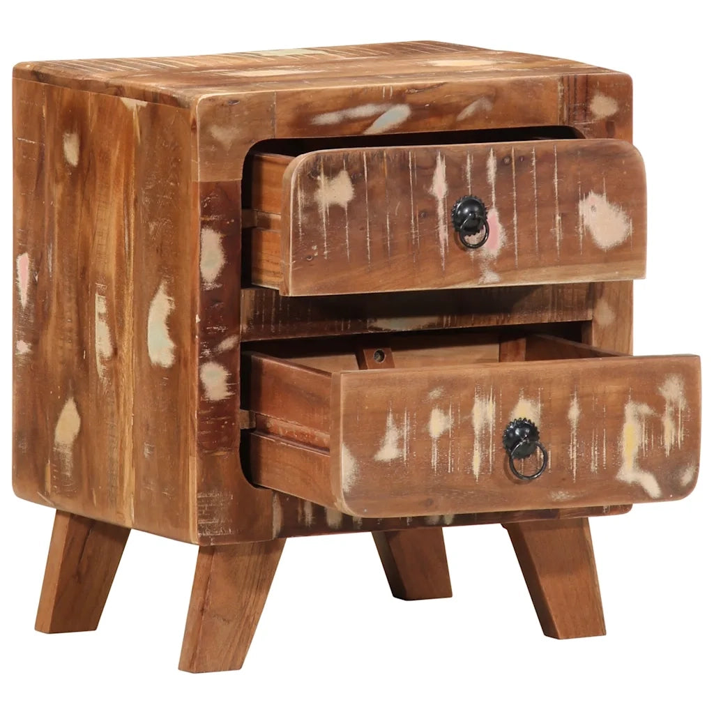 Comodini 2pz-Set di 2 Tavolino da notte 40x32x46 cm in Legno Massello di Recupero 587475