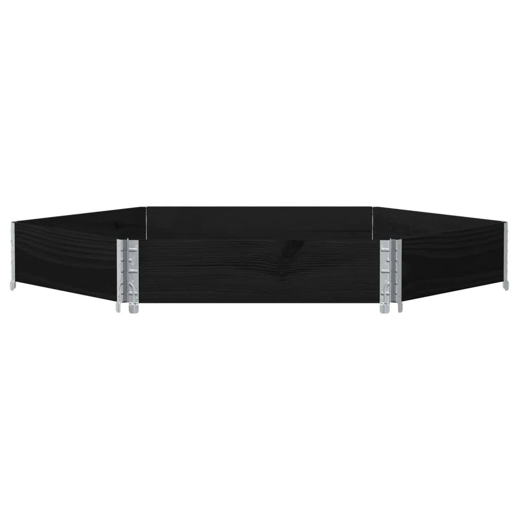 Fioriera/aiuola esagonale per piante fiori e patio/giardino 160 x 160 cm legno massello di pino nero 02_0039881