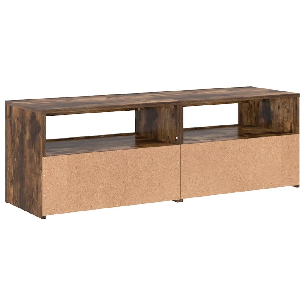 Mobile Porta TV con Luci LED Rovere Fumo 120x35x40 cm 815684