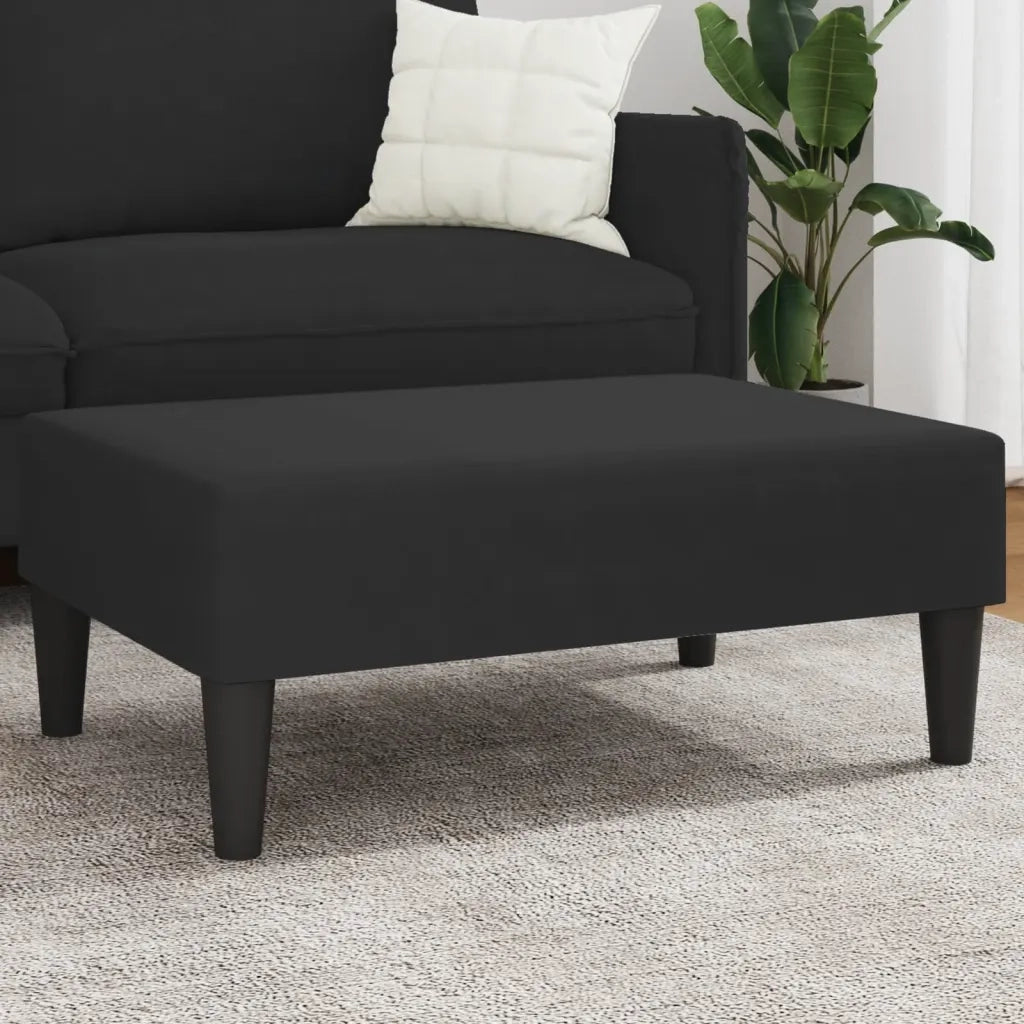 Poggiapiedi Nero 77x55x31 cm in Velluto