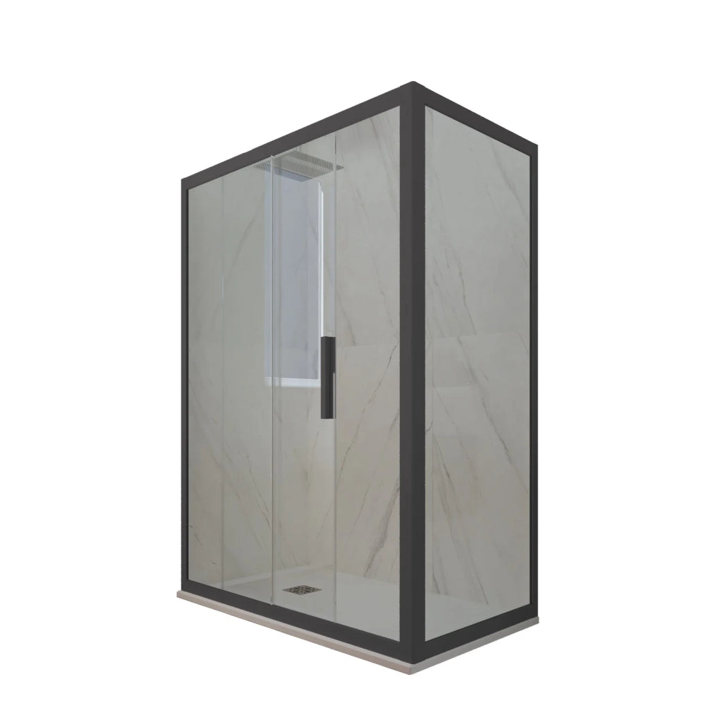Box doccia scorrevole 80x140 CM H 200 Vetro Trasparente Profilo Antracite mod. Deco Duo