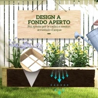 Letto Rialzato per Orto e Giardino con Divisorio Interno e Fondo Aperto, 237x60x25cm, Legno Naturale