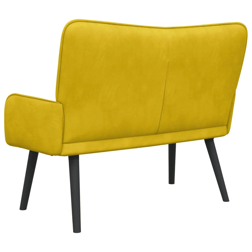 Sofa a Due Posti Giallo 115 x 61 x 87 cm Velluto 42028956