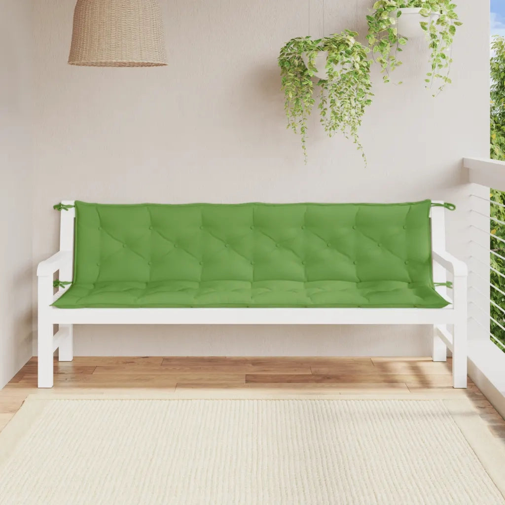 Cuscini Panca Giardino 2pz Verde MÃ©lange 200x50x7 cm Tessuto