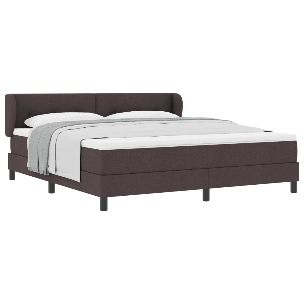 Letto a box con materasso Marrone Scuro 180x200 cm Tessuto