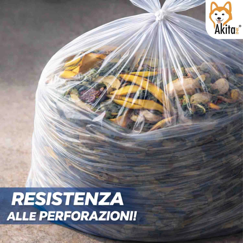 Akitaink Sacchi Spazzatura 40x55 Trasparenti 180 Pz