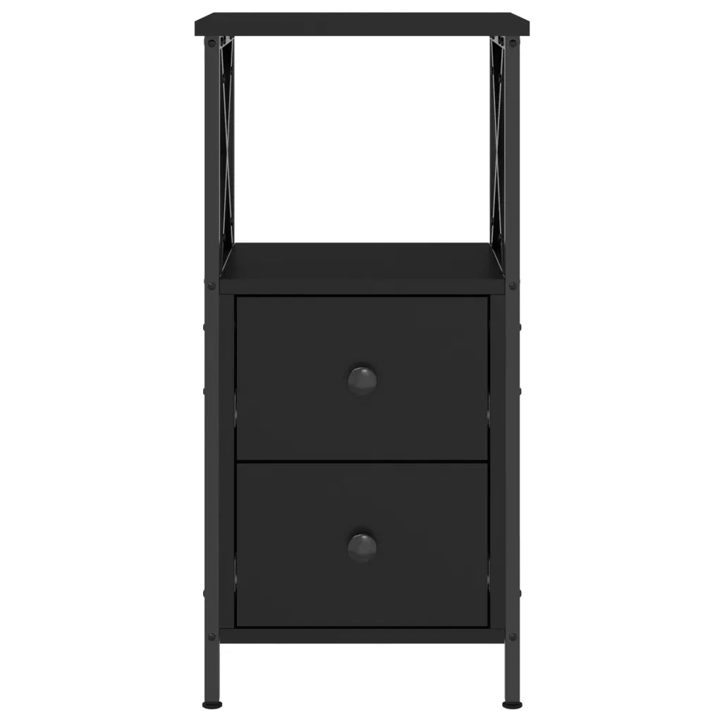 Comodino Nero 34x35,5x70 cm in Legno Multistrato 825943