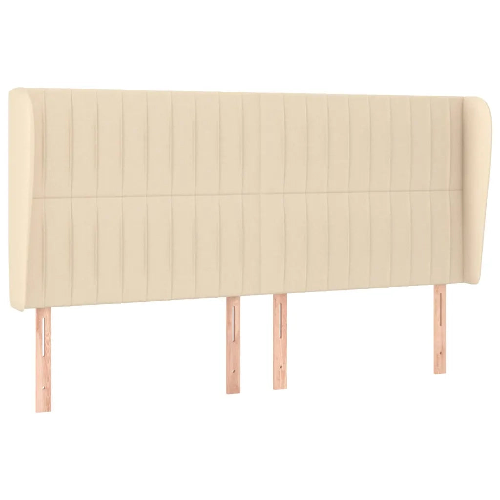Testiera ad Orecchio Crema 183x23x118/128 cm in Tessuto