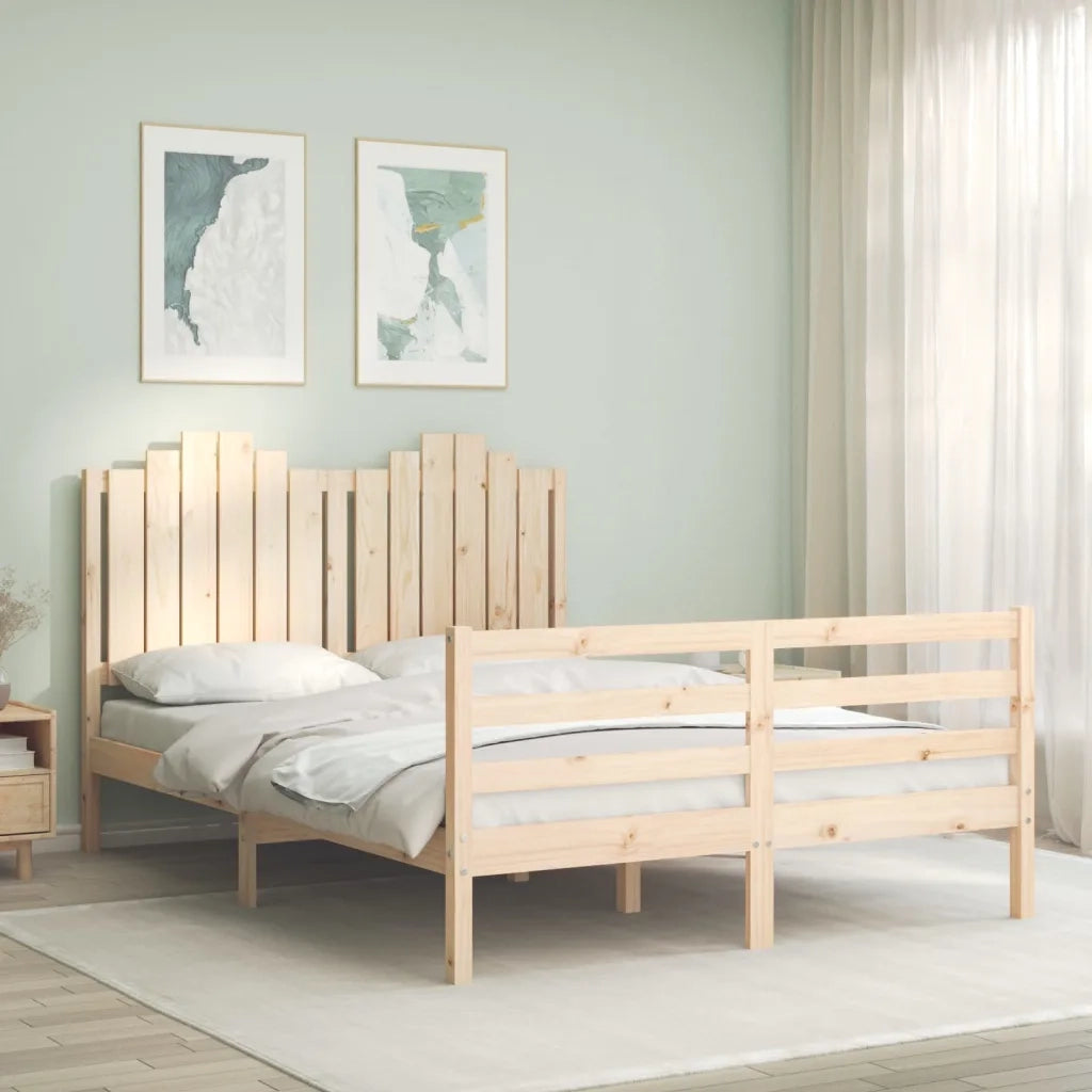 Giroletto con Testiera-Struttura Letto con testiera Double in Legno Massello 858433