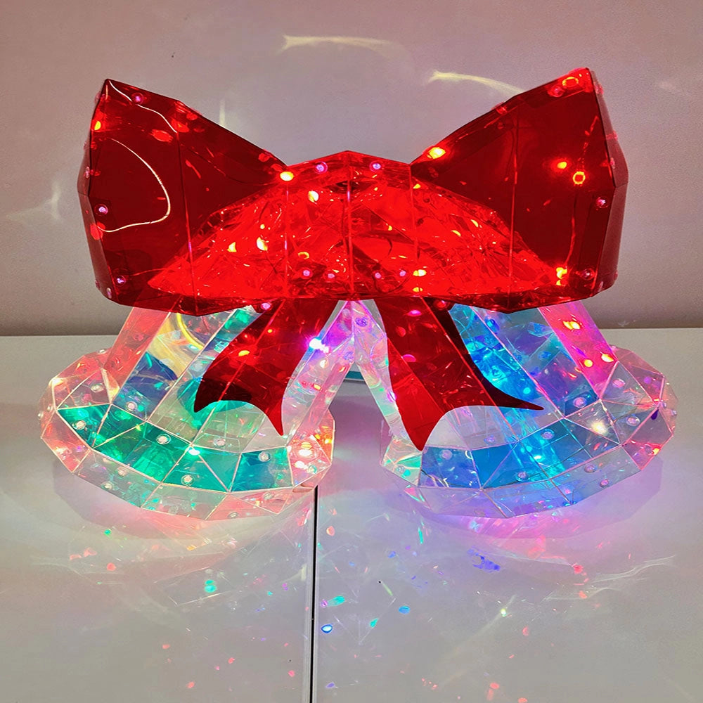 Figura luminosa campane 3D 40 Led per decorazioni natalizie USB luci bluetooth gestite APP