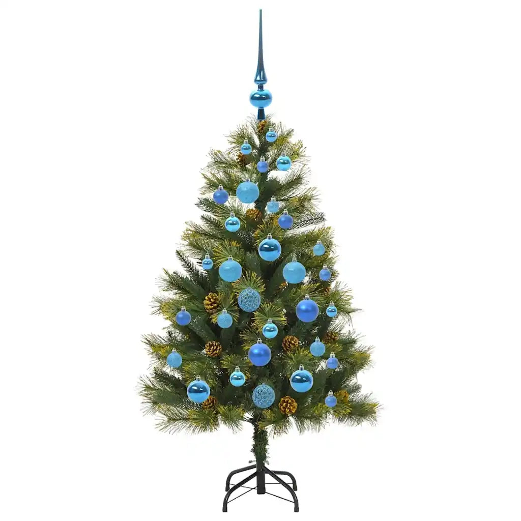 Albero di Natale artificiale pieghevole con coni Verde 120 cm 3395078