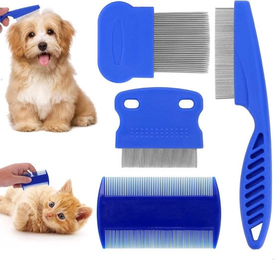 Spazzola per Pulci e Zecche per Cani e Gatti - Strumento per la Pulizia del Viso (4PCS)