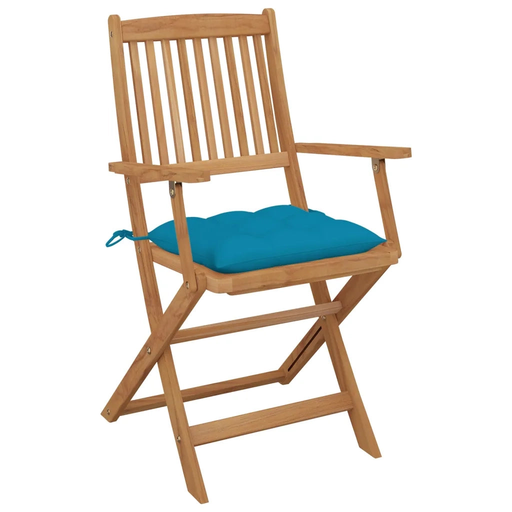 Sedie da Giardino Pieghevoli 8 pz con Cuscini Massello Acacia 3074986