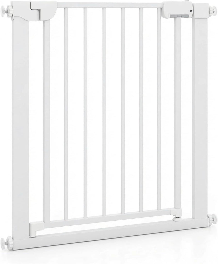Cancelletto di Sicurezza per Bambini, con Sistema di Chiusura Automatica, Recinto Sicurezza Neonati Animali Domestici, per Porte 75-82 cm (Bianco)